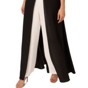 NWT MIANOTTE Women’s White Pants with Black Overlay Skirt Detail